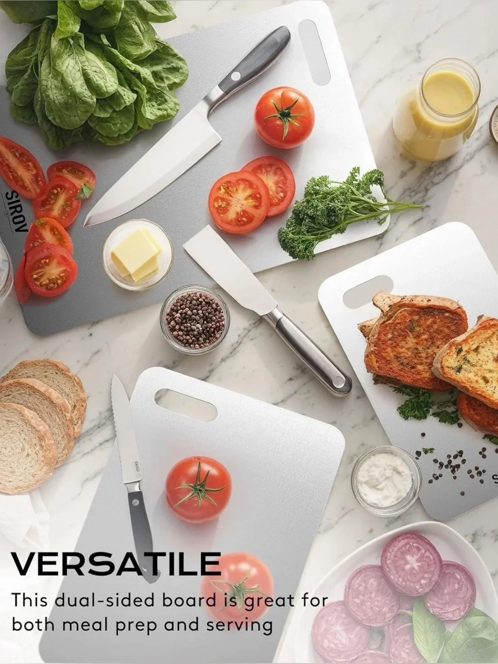 New titanium cutting board in plastic